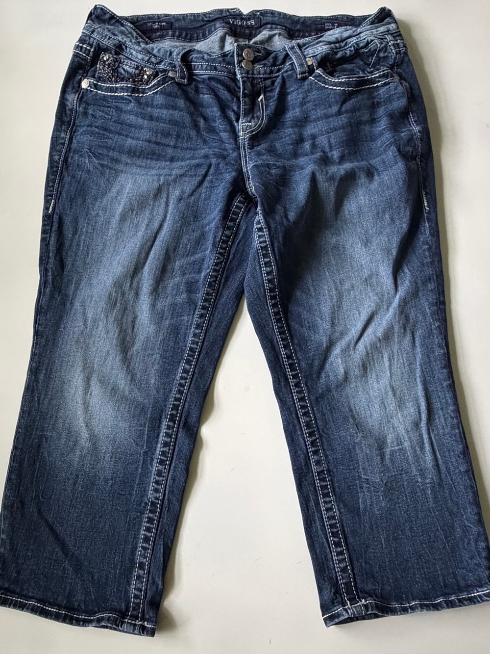 Vigoss The New York Capri Jeans Womens Plus 18‎ Embroidered Flap Pockets